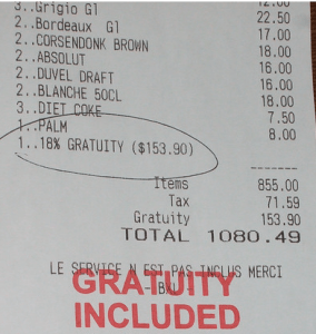 "Gratuity Included" Going Extinct?